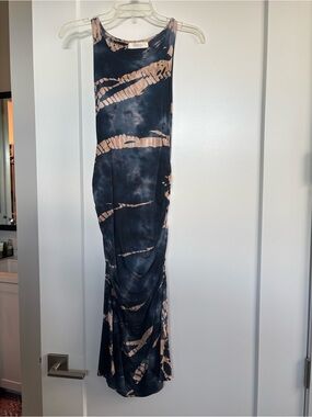 River + Sky Navy and Peach Tie-Dye Maxi Dress